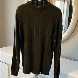 Oscar de la Renta Dark Green Crewneck Sweater